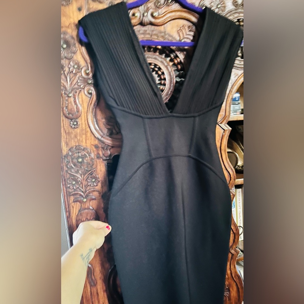 Herve Leger Black Sheath Cocktail Dress